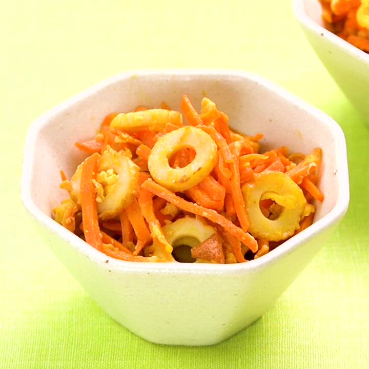 シンプルな味付け♪ にんじんとちくわの卵炒めのレシピ動画・作り方