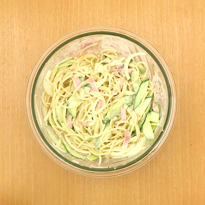 シンプルなおいしさ！ きゅうりとハムのパスタサラダのレシピ動画