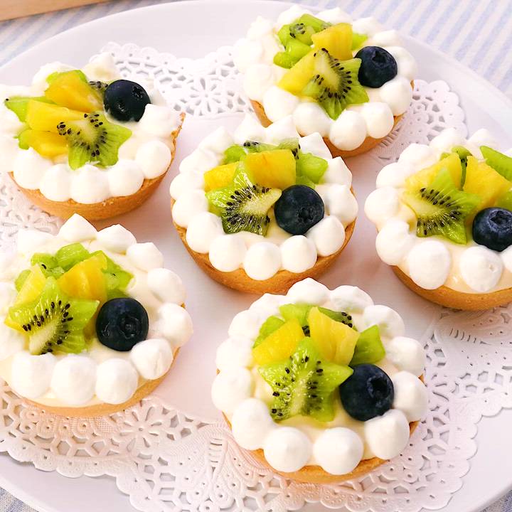 市販のタルト型を使って作る♪ プチフルーツタルトのレシピ動画