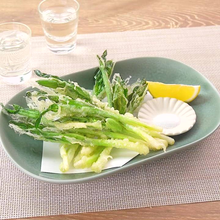 おつまみにおすすめ♪ 行者にんにくの天ぷらのレシピ動画・作り方 | デ